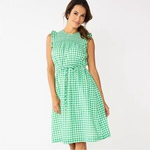 Draper James Green Gingham Dress